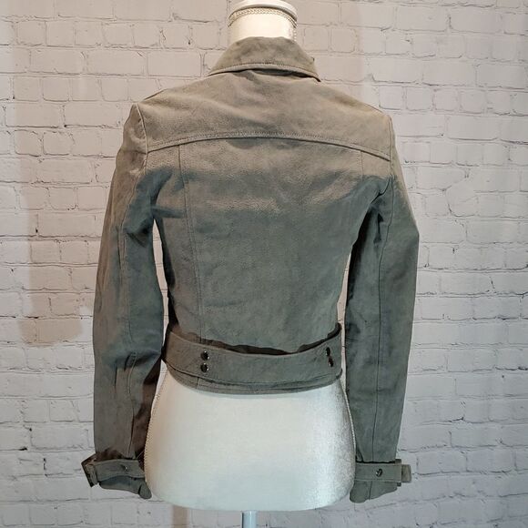 Silence and noise gray leather moto jacket - Picture 4 of 10